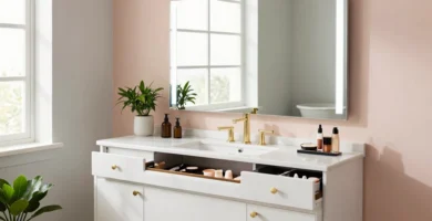 17 Stunning Bathroom Vanity with Makeup Area Ideas