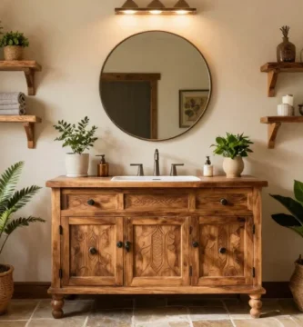 17 Wood Vanity Bathroom Designs for Warm Style
