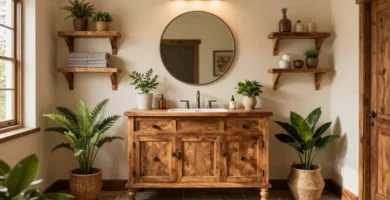 17 Wood Vanity Bathroom Designs for Warm Style