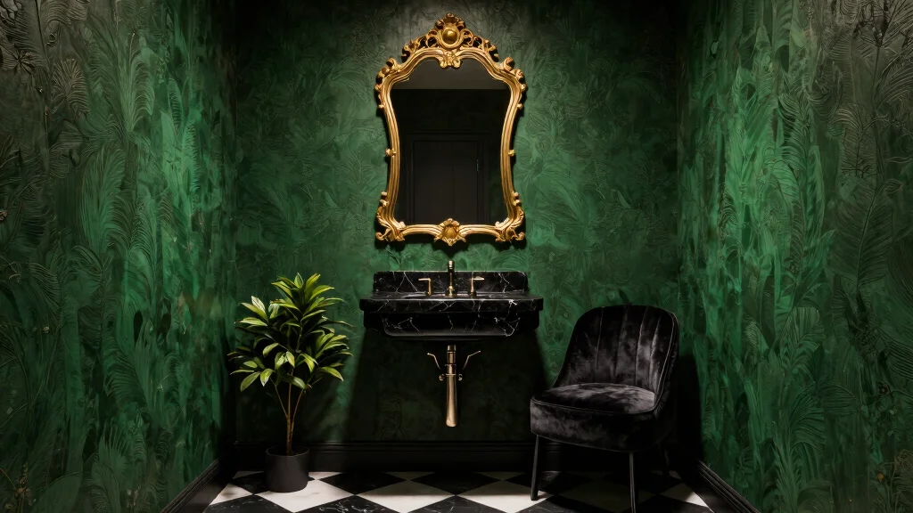 18 Dark Powder Room Ideas That Feel Luxurious