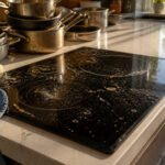 Close-up of a glass cooktop in a modern kitchen setting
